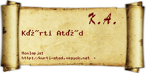 Kürti Atád névjegykártya